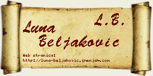 Luna Beljaković vizit kartica